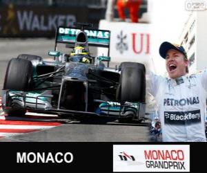 yapboz Nico Rosberg Grand Prix Monaco 2013 yılında zaferi kutluyor